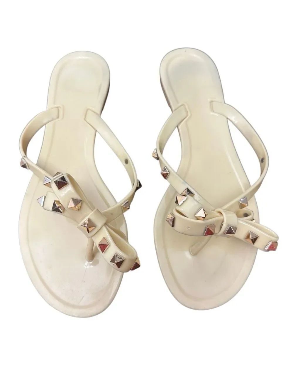 Valentino Garavani Rockstud Jelly Flip Flops -  3 Missing studs